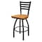 Holland Bar Stool Co 30" Swivel Bar Stool, Black Wrinkle, Med Maple Seat 41030BWMedMpl - alternate 1